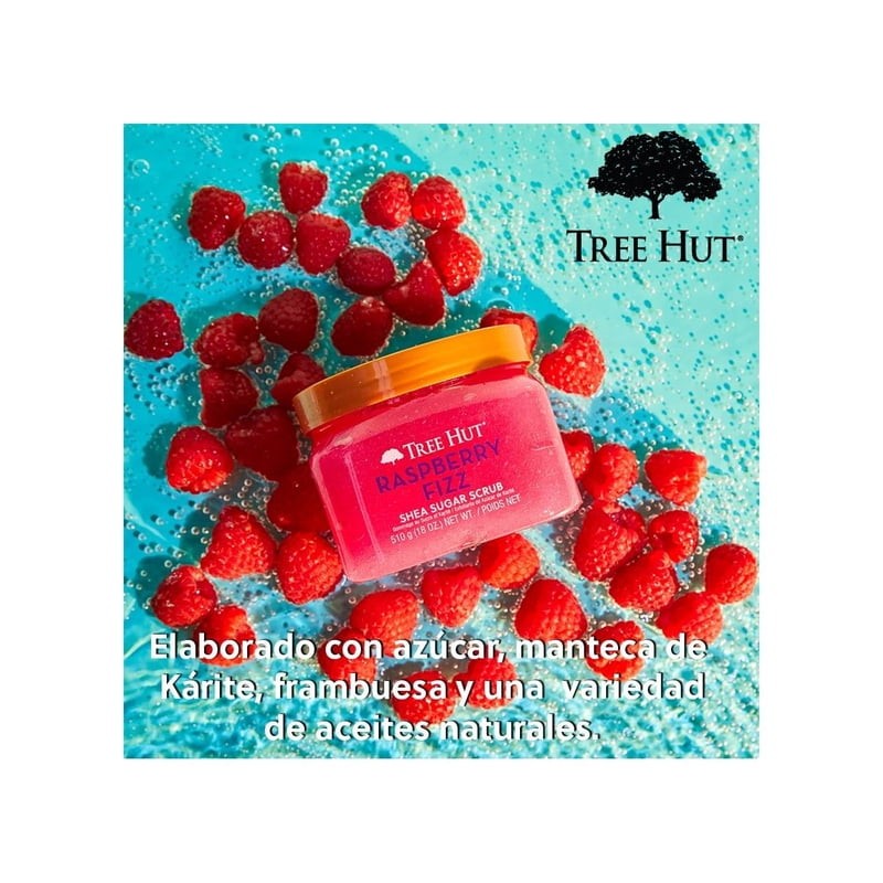 Exfoliante corporal Tree Hut raspberry fizz azúcar de karité 510