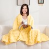 Excervent Solid Striped Flannel Fleece Blanket (50x70 inches, Light Yellow)