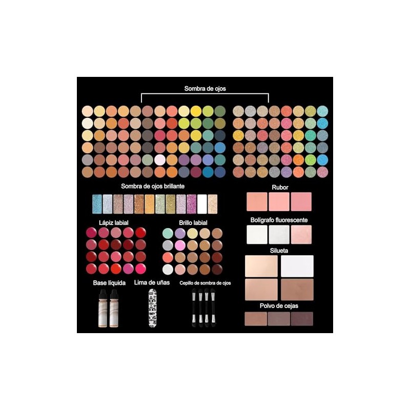 MISS ROSE Set de Maquillaje para Adolescentes, Kit Cosmético Completo