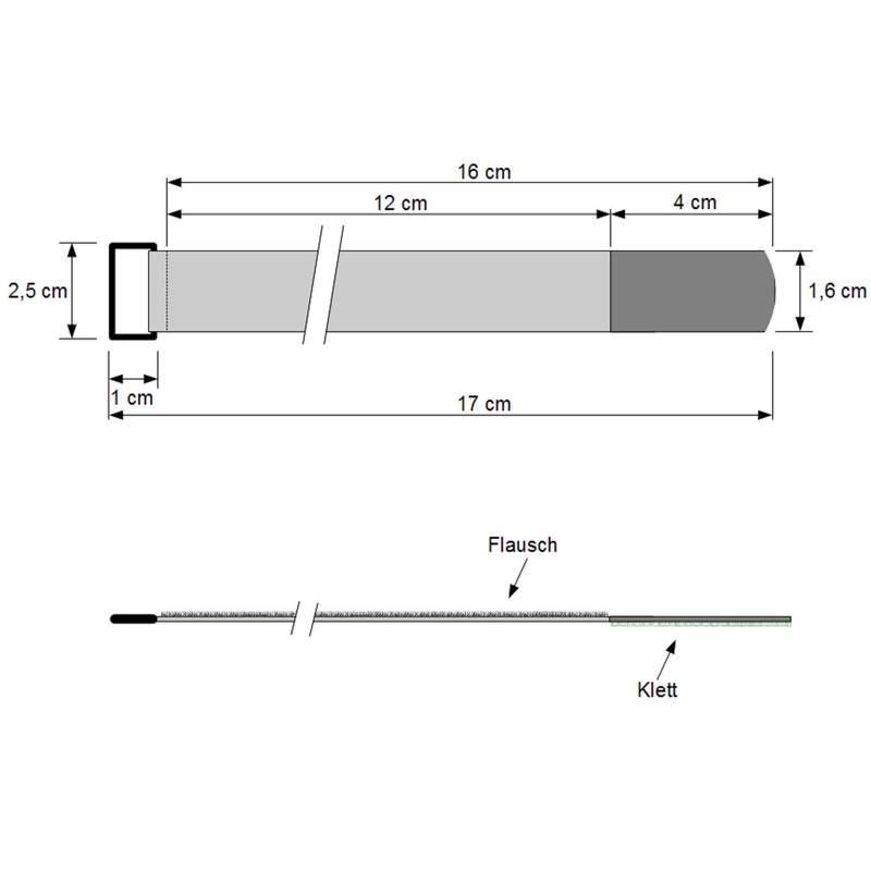 30 x 16 cm x 16 mm resealable Velcro cable