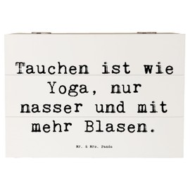 Mr. & Mrs. Panda 22 x 15 cm Holzkiste Spruch Tauchen Yoga - Geschenk, Meditative Erfahrung, Aufbewahrungsbox, XXL, Geschenk Sport, Sportart,