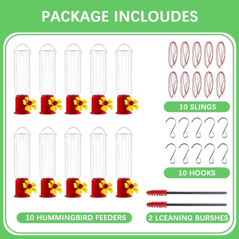 10 Pack Small Hummingbird Feeder for Outdoors Mini Hummingbird Feeders