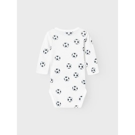 NAME IT Baby Boys Nbmbody 2P LS Football Noos, bright white