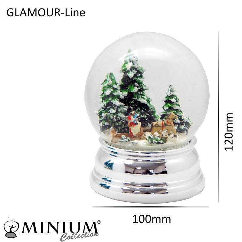 Minium Collection Glamour Line 20139 Snow Globe Sleigh Ride Silver