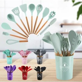 KFMX Set 12 Utensilios Para Cocina, Hogar De Silicona