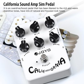 JOYO Overdrive Distortion Pedal Amp Simulator Rock Tones from OD to Dist for Electric Guitar Effect - Bypass (California Sound JF-15)