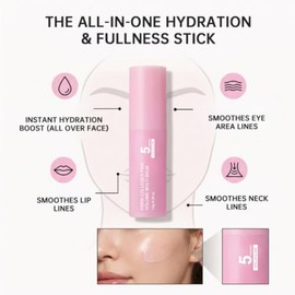 PDRN - Bálsamo múltiple de colágeno rosa, barra de colágeno Volufiline, NAD y vitamina E, debajo de los ojos, frente, cuello, líneas sonrientes, labio