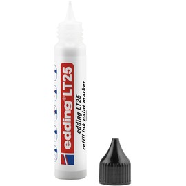 edding LT 25 refill ink for paint markers – white – 25 ml – with drop dispenser for fast refilling of most paint pens – restocking set, reduces waste of materials