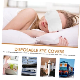 FRCOLOR 12Pcs Comfortable Disposable Eye Covers Lightproof Eye Blindfolds for Naps Travel and Sleep Soft Breathable Material for Office Workers Students and Parties