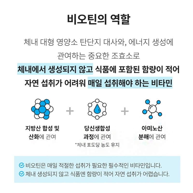 Atomy Biotin (60 tablets, 2 month supply) Contains high content