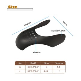 4 pares protector de arrugas para zapatos,protector de tenis antiarrugas,Elásticas TPR Escudo de Zapatillas,protectores de pliegues De zapatos,Forma de Puntera Antiarrugas y Antiarrugas,Women's US 5-8