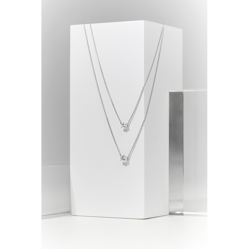 Gold & Deer G-DIA Moissanite 5-part necklace 1 carat /