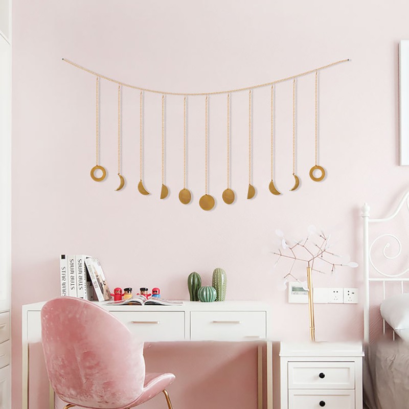 Moon Phase Garland Hanging Moon Phase Decoration Lunar Wall Ornaments