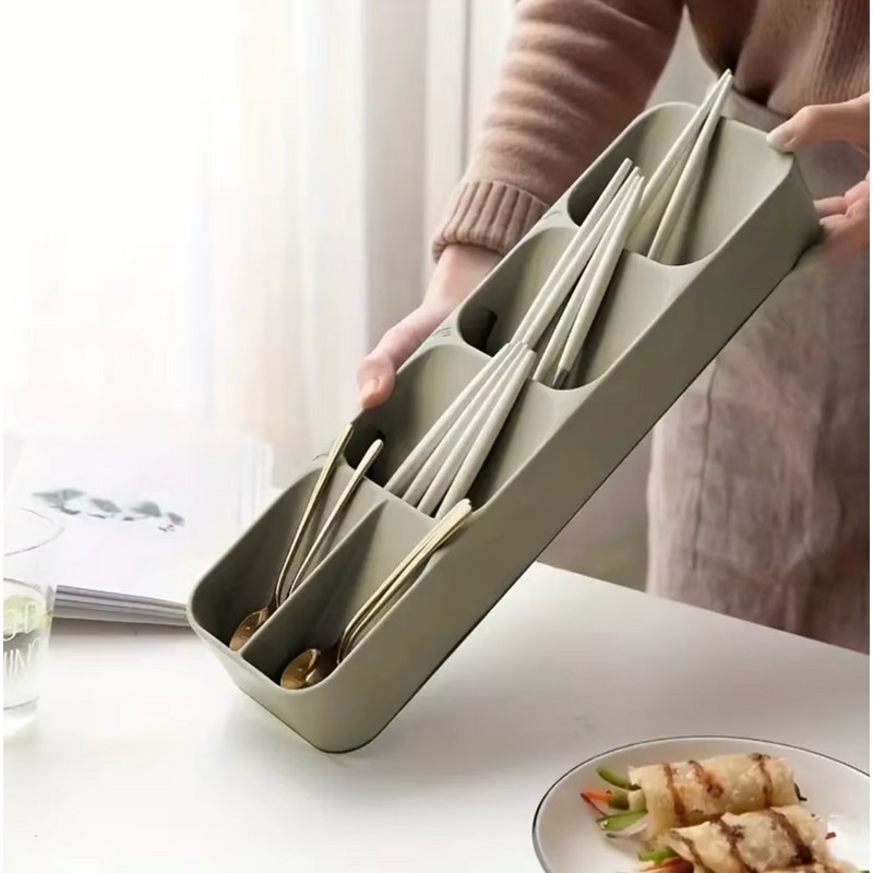 Multi-purpose Cutlery Storage Tray – Kitchen Drawer Compartmentalized Organizer Box