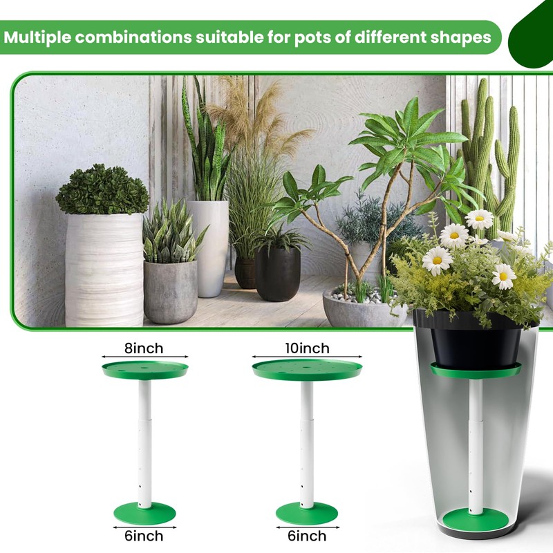 Somcthao Adjustable Height Planter Inserts for Large Pots, Tall Tapered