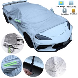 carpart2021 For Corvette C8 2020-2025 Half Car Cover Satin Stretch Dust Scratch Protector