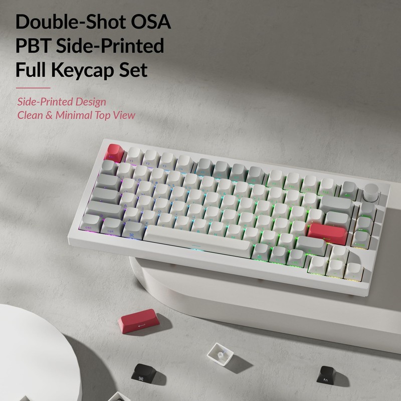Keychron OSA Profile Double-Shot PBT Side-Printed Keycap Set, 141 Keys,