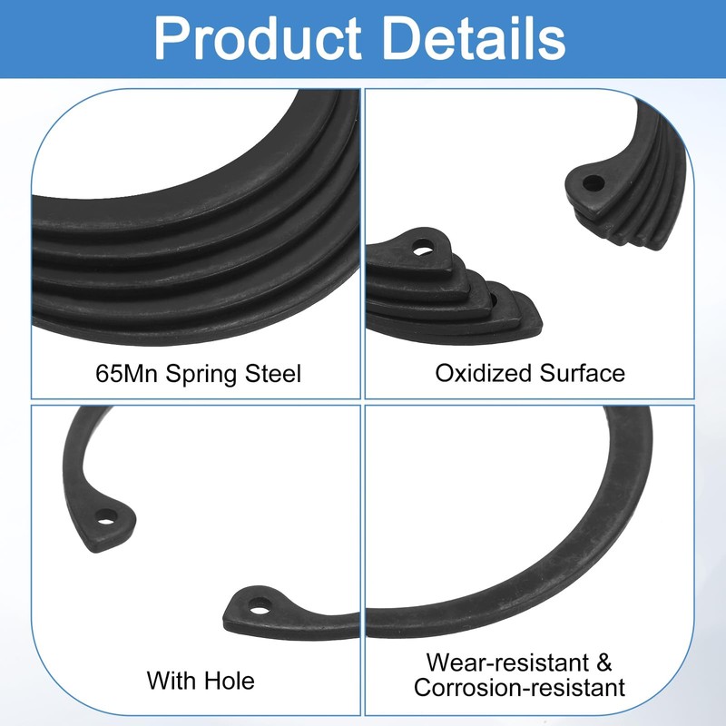 sourcing map 100Pcs 5/16" (8mm) Internal Retaining Ring Circlip, 65