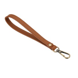 PATIKIL 8 Inch Wristlet Strap, PU Leather Wristlet Keychain Wrist Strap Replacement with Bronze Metal Key Ring Lock for Wallet Purse Key, Khaki