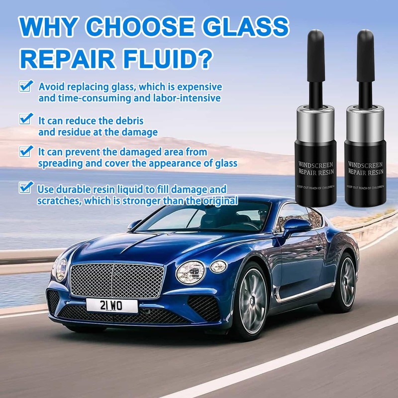 DMNQ 2-Piece Glass Repair Fluid Stone Chip Repair Kit