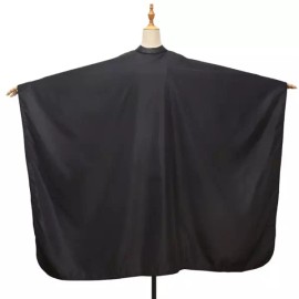 미용 코트 실리콘 넥 라인 방수 가운 버클 이발 천 이발소 블랙 케이프 Beauty Salon Waterproof Black Cape with Buckle and Adjustable Neckline for Haircutting and Barber Shop Use