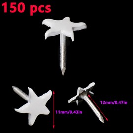 Antrader 150 PCS Star Shaped Push Pins, Star Shaped Thumbtacks Decorative Thumbtacks Metal Thumb Tacks for Office School Personal Use (White)