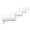 NAUMOO Wooden White Wall Hooks - Pack of 4 -