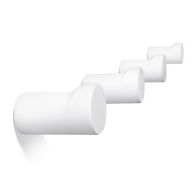 NAUMOO Wooden White Wall Hooks - Pack of 4 - Wall Mounted Decorative Hook - Modern Farmhouse Wood Pegs for Hanging Hat, Coat, Robe - Purse and Backpack Hanger for Entryway