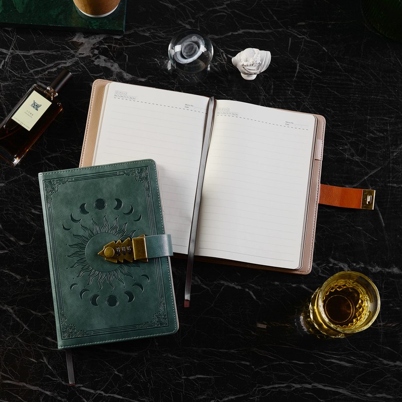 ZXHQ Lock Diary with Pen, Secret Diary with Lock, A5