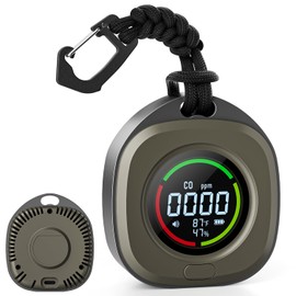 Portable Carbon Monoxide Detectors for Travel 3-in-1 Square Carbon Monoxide Monitor with 43 Detection Holes, RV CO Detector Alarm Temp/Humidity Sensor for Home, Camping & Travel Tent Car