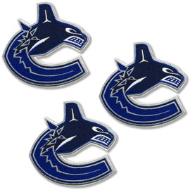 3 Pcs Canucks Embroidered Patches for Clothing, Sew-On or Iron-On Badge, Canadian Hockey Team Logo for Jackets, Jeans, Cap and Bags, DIY Embroidery Accessories