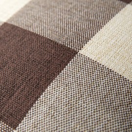 MIULEE Pack of 2 Classic Retro Checkers Plaids Cotton Linen Soft Soild Decorative Square Throw Pillow Covers Home Decor Design Set Cushion Case for Sofa Bedroom Car 18 x 18 Inch, Brown and White