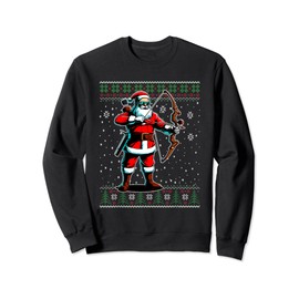 Christmas Santa Archery Hunting Ugly Christmas Sweater Sweatshirt