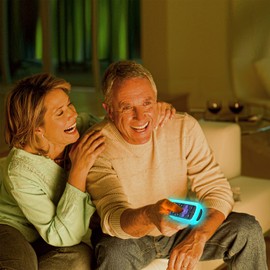 Case for Roku Headphone Remote, Battery Cover for Roku Voice Pro Remote, Rechargeable control with Headphone Jack Silicone Sleeve Skin Glow in The Dark Blue