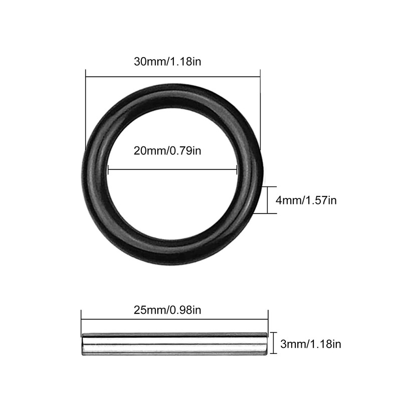 32 PCS Replacement Pin and O-Ring, 3 X 24mm Socket