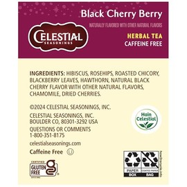 Celestial Seasonings Hierbas Baya Cereza Negra Unidades Paquete