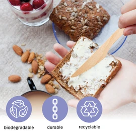 MATANA - 200 Premium Eco-Friendly Wooden Forks 14cm - Biodegradable & Compostable Cutlery