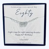 Lilian Belle 80th Birthday 925 Sterling Silver Bracelet Jewellery Gift