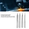 4Pcs VShaped Carving Cutter 2Edged Engraving Bit 4x0.3x15°/4x0.3x20°/4x0.3x25°/4x0.3x30°