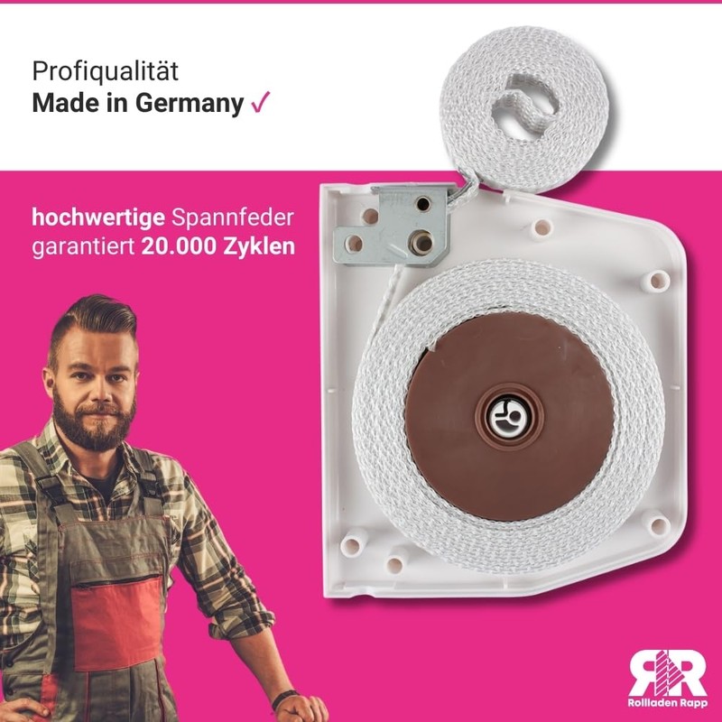 Rollra Surface-Mounted Roller Shutter Winder Including Caps and Belt 14