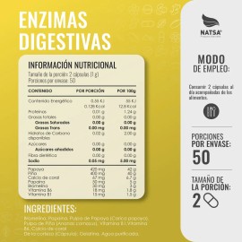 Enzimas Digestivas 100 Cápsulas Sientete Libre Menos Pesado Digere Alimentos Facilita Digestión