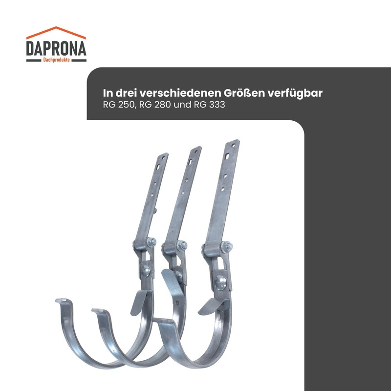 DAPRONA Gutter Iron Adjustable, Gutter Holder Silver RG 333 for