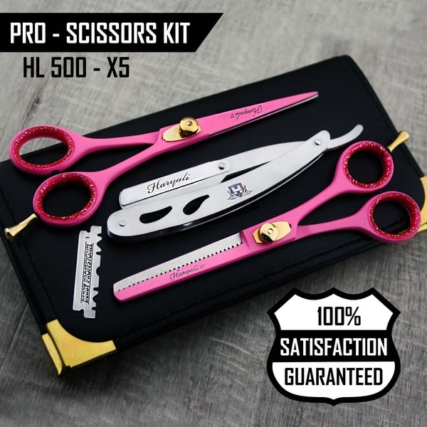 Barber/Professional Hair Cutting Thinning Scissors Shears Hairdressing Pink Set