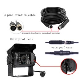 Rückfahrkamera Camecho IR Nachtsicht wasserdichte Rückfahrkamera + 10 Mt 4 Pins Kabel Kit für Auto Bus LKW Caravan Camper 12 V 24 V Einparkhilfe