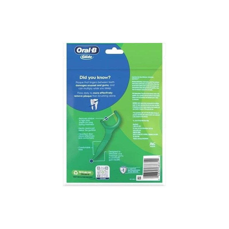 75 Ct Oral-B Complete Glide Floss Picks Plus Scope Outlast