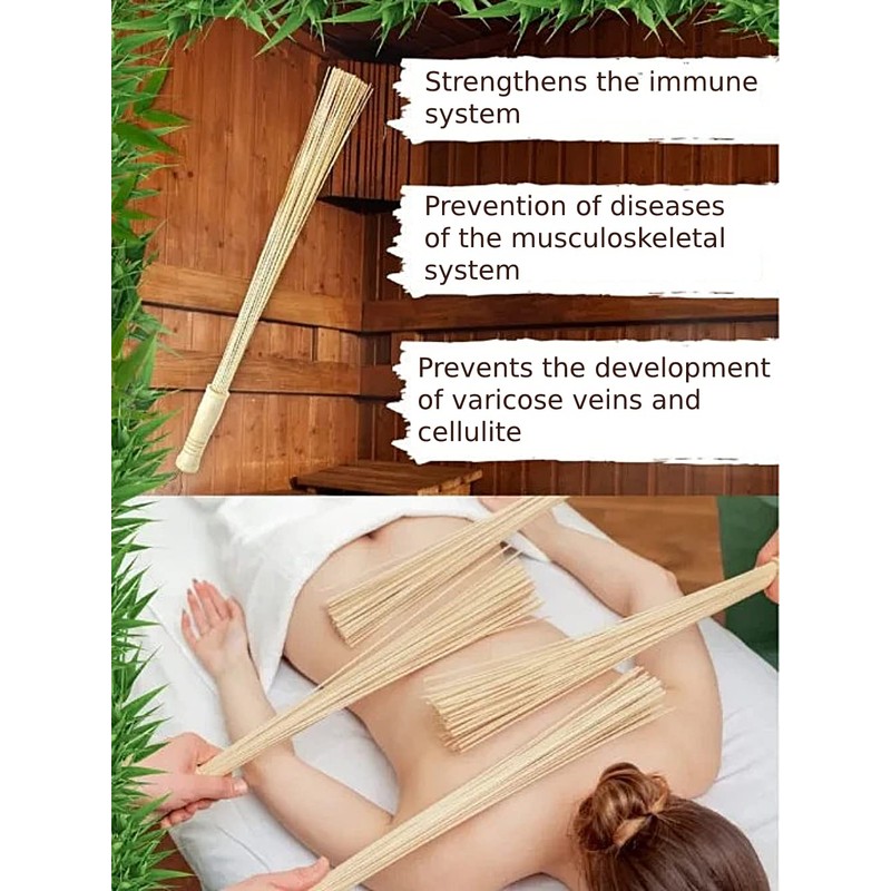 Massage Bamboo Broom for Sauna and Banya - Relaxing Massage
