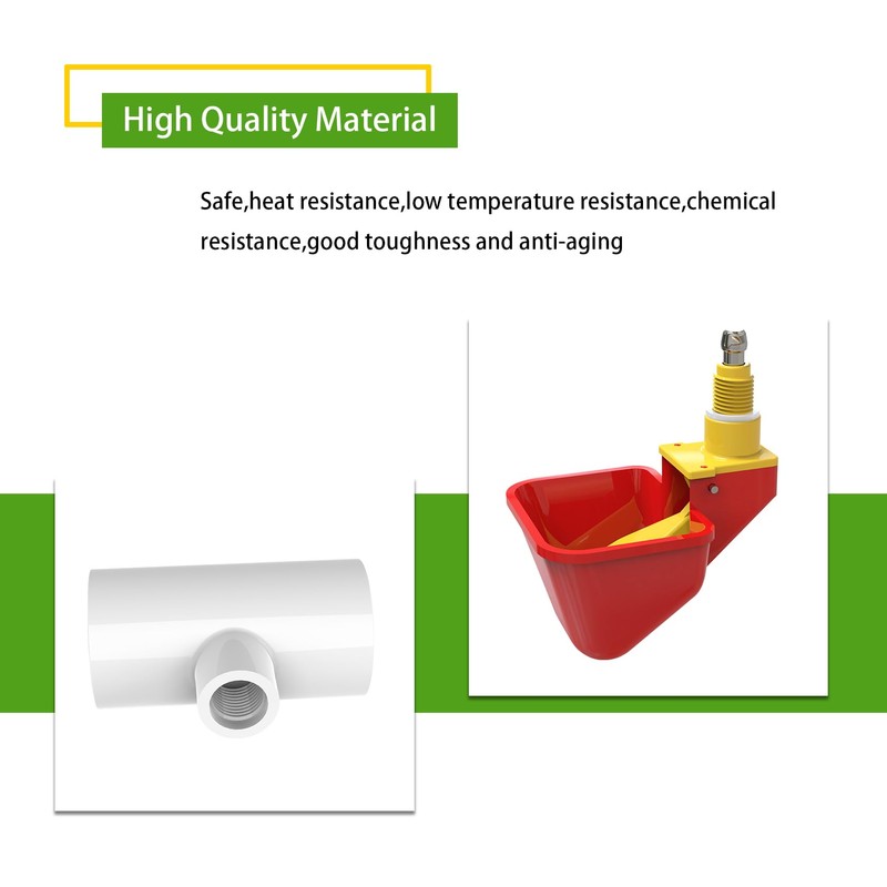 Vandancoop Chicken Water Cup for PVC with Tee, Automatic Float
