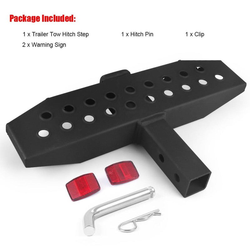 1000LBS Hitch Step with 2 inch Hitch Receiver＆Safety Reflectors for