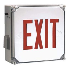 Carpenter Lighting Weatherproof Exit Sign with Red Letters