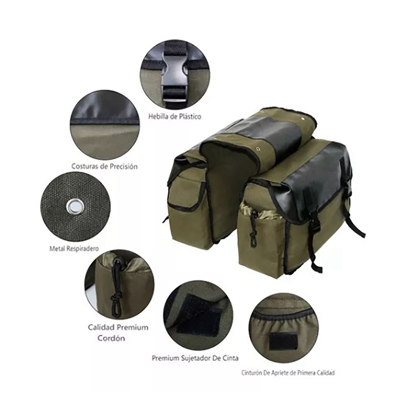 Cycling Side Bags Canvas Bike Commuting Bag Saddle Bags Large